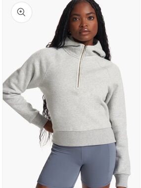 Vuori Beige Restore Half-Zip Cropped Hoodie (first picture just for style)